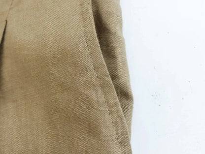 Khaki Vest and Shorts Linen Suit