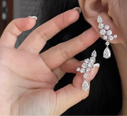 6.1 Carat Luxury Moissanite Drop Earrings - Wife's Gift