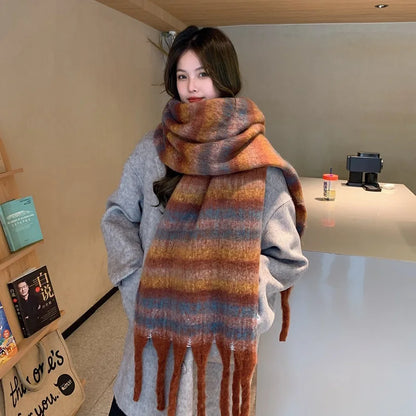 Striped Warm Winter Scarf