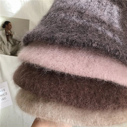 Rabbit Fur Winter Women's Bucket Hat - Gift for Her