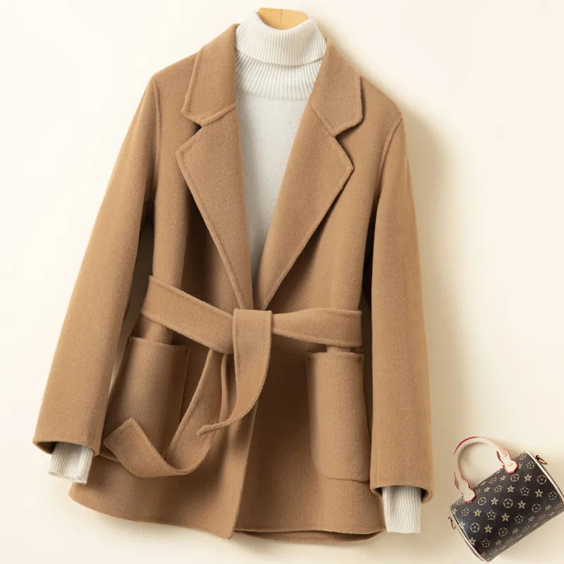 Women’s 100% Pure Wool Belted Winter Coat