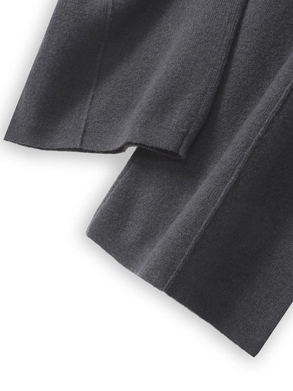 100% Merino Wool Knitted Wide-Leg Trousers