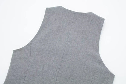 Vest and Shorts Casual Grey Suit