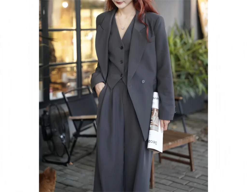 Women 3 Pieces Blazer, Vest and Trousers Suit