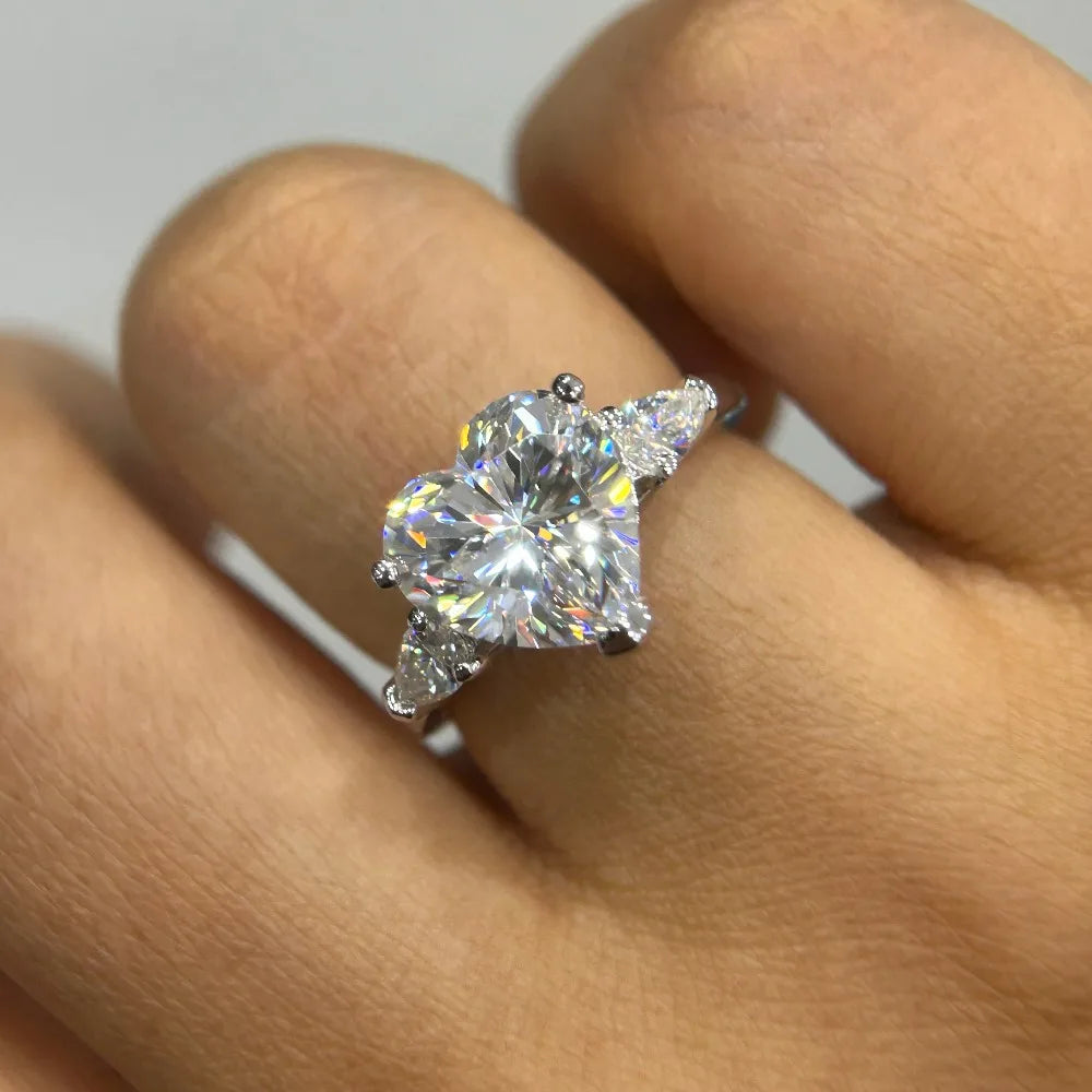 Heart Cut Moissanite Diamond Solitaire Ring - Valentine's Gift For Her