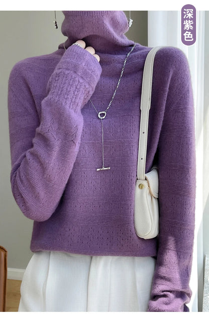 100% Merino Wool Warm Turtleneck Sweater