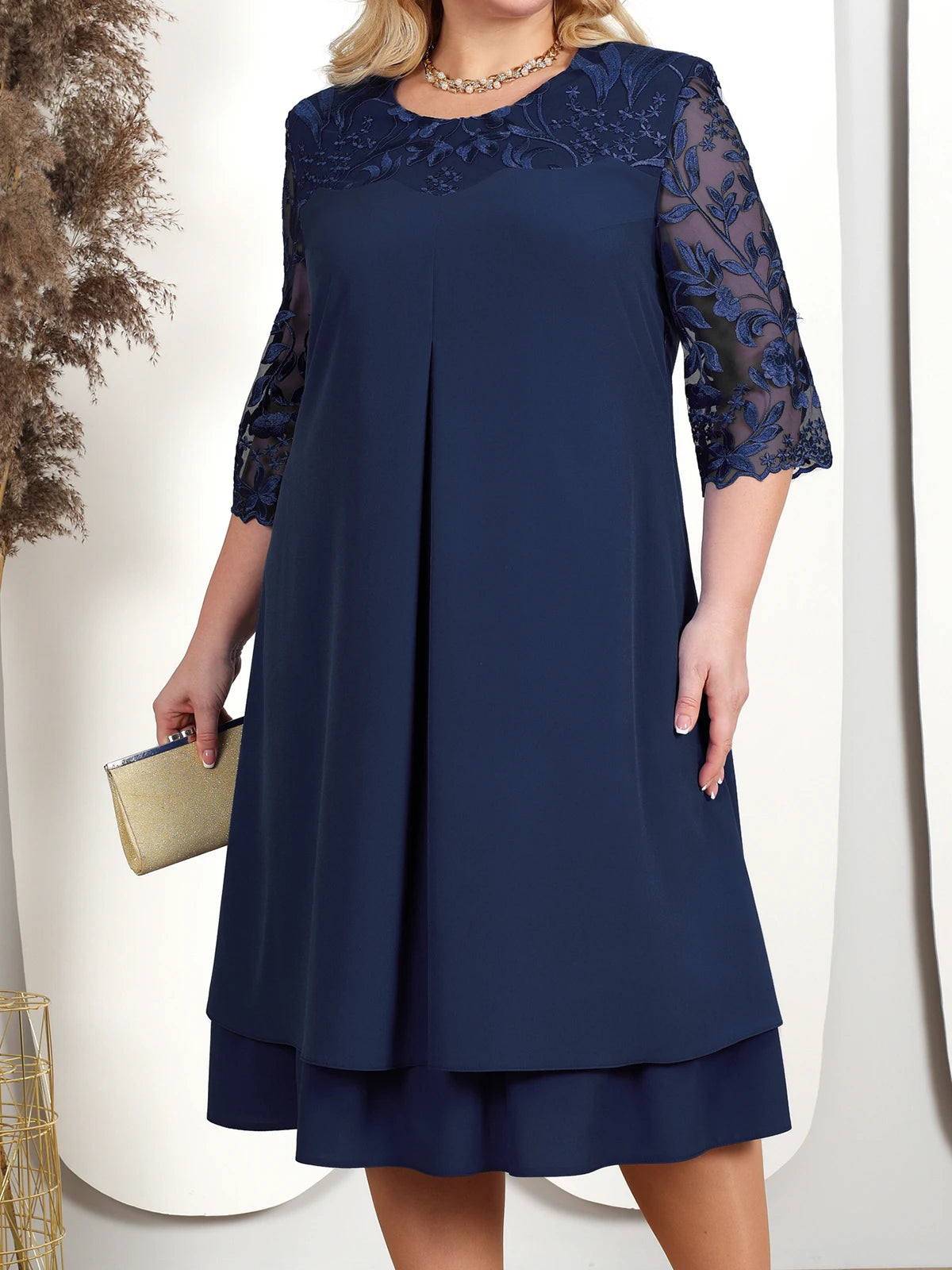 Plus Size Wedding Guest Chiffon Mother's Dress