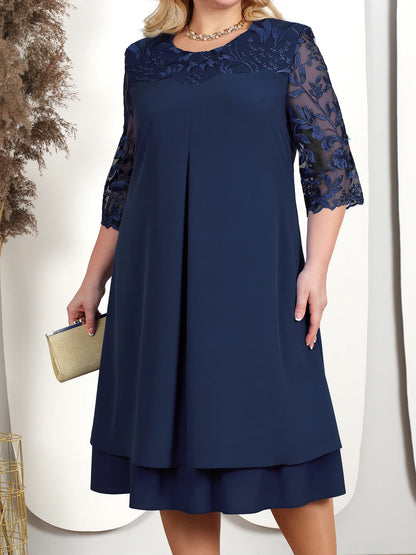 Plus Size Wedding Guest Chiffon Mother's Dress