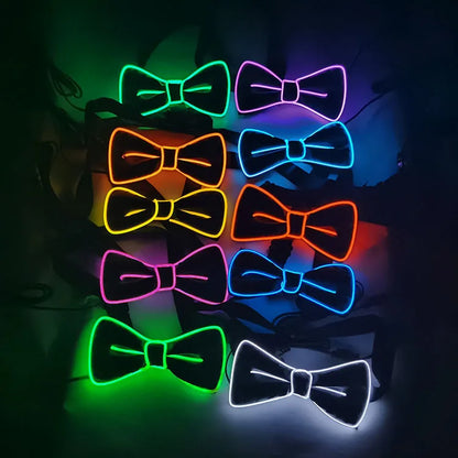 Light Up LED Suspenders & Bow Tie Set - Unisex, Adjustable, Illuminated Fashion Accessory