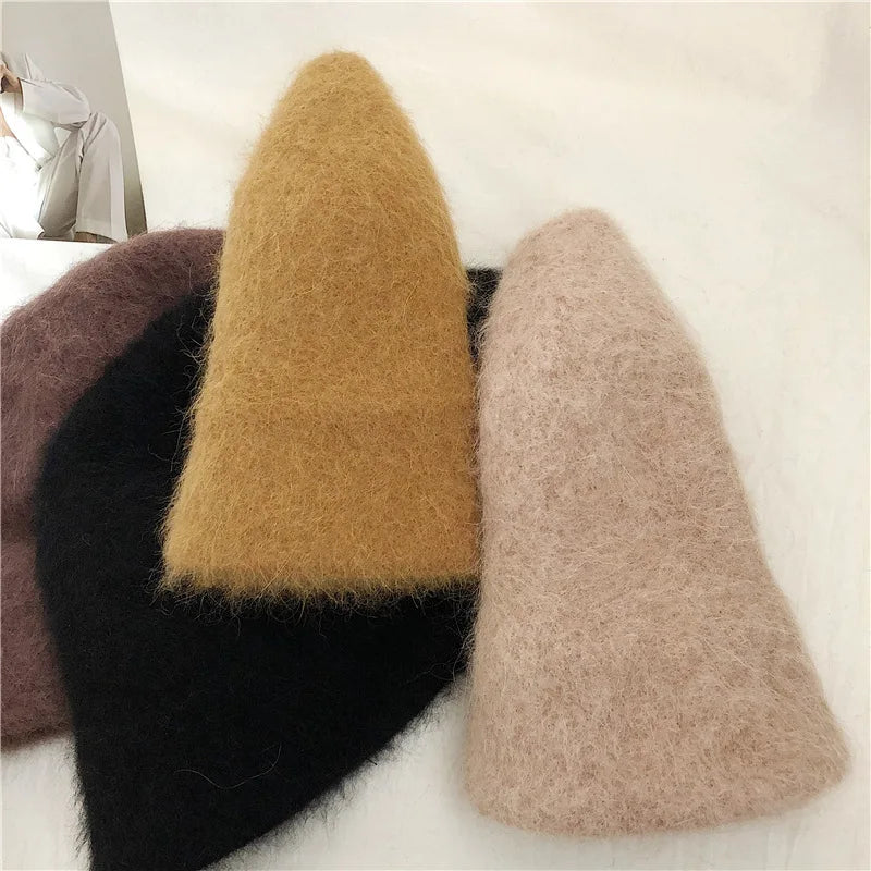 Rabbit Fur Winter Women's Bucket Hat - Gift for Her