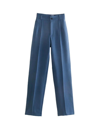 High Waist Straight Leg Tailored Trousers