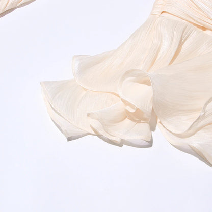 Long Sleeve Ruffle Details Mini Dress