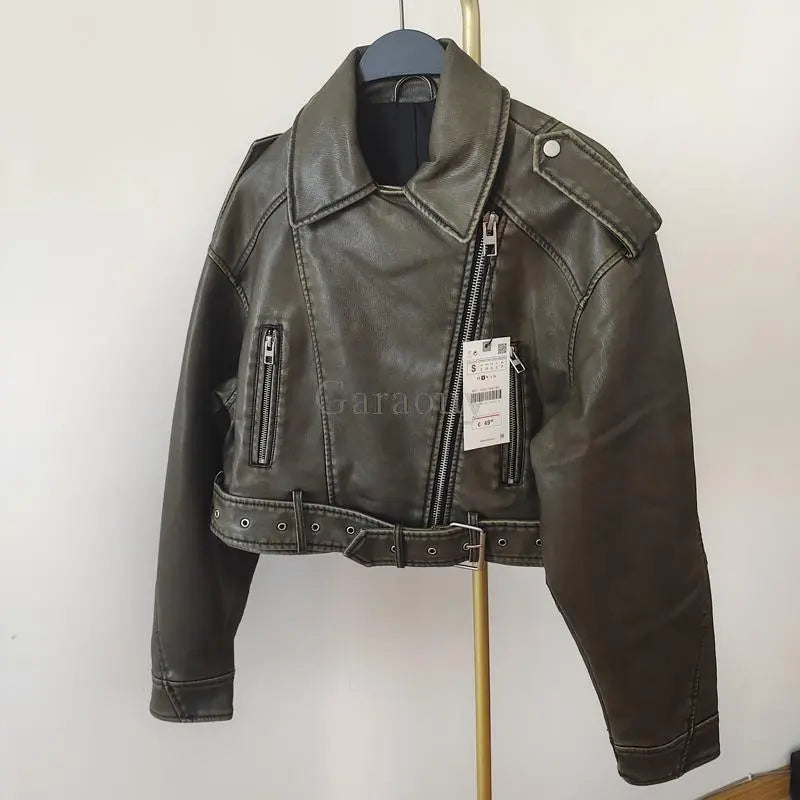 Vintage Cropped Leather Jacket