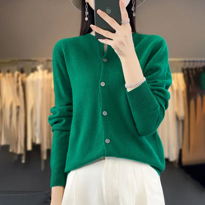 100% Merino Wool Women’s Knit Cardigan
