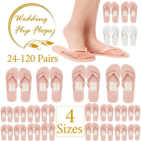 Wedding Flip Flops for Guests Beach Wedding Gifts (6-120 Pairs)