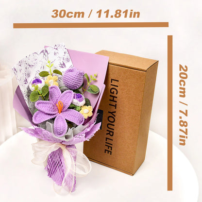 Handmade Crochet Tulip Bouquet – Valentine’s Day Gift for Her