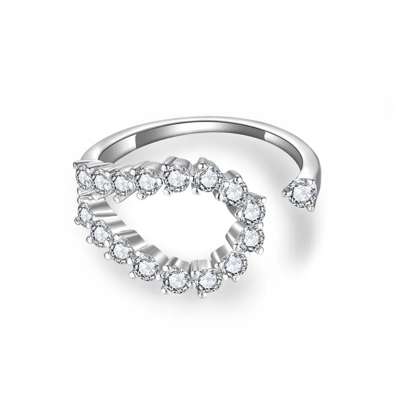 Open Design Moissanite Pinky Ring