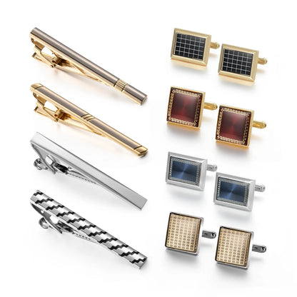 4 Sets of Tie Clips & Cufflinks With Box