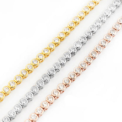 Round Cut Moissanite Tennis Necklace