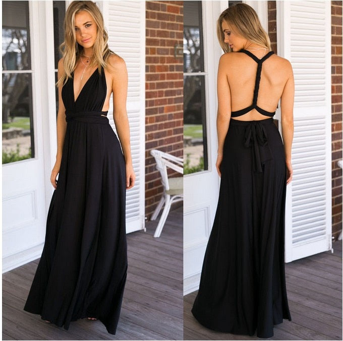 Floor Length Maxi Wrap Convertible Infinity Bridesmaid Multiway Dress