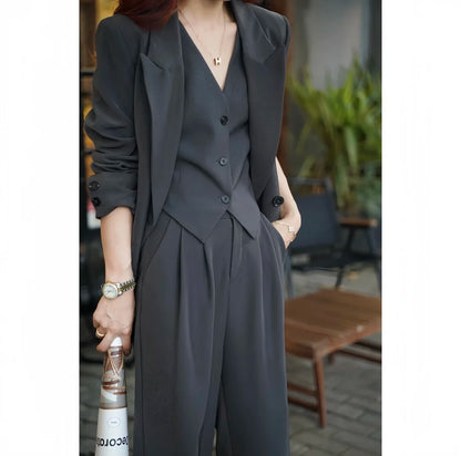 Women 3 Pieces Blazer, Vest and Trousers Suit