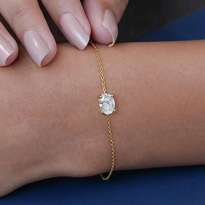 Solitaire Moissanite Bracelet - All Cuts / Christmas Gift for Her
