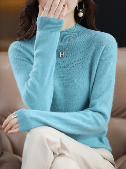 100% Merino Wool High Neckline Sweater