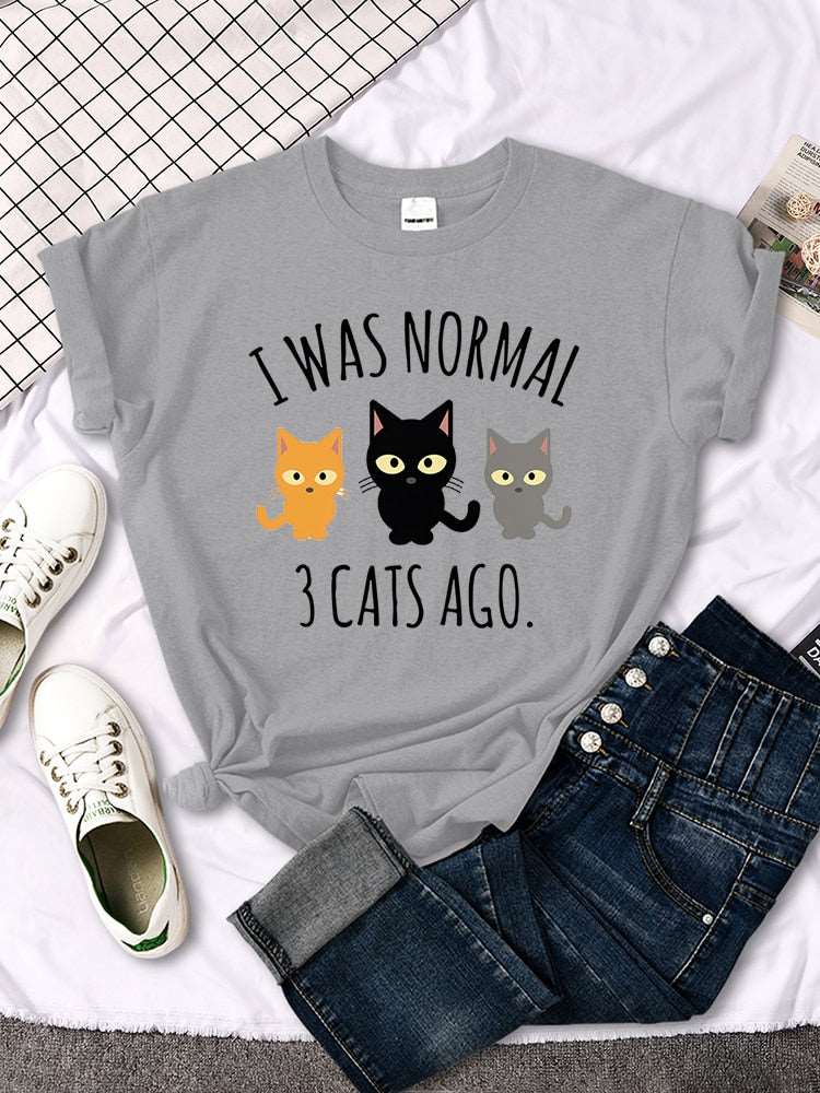 I Was Normal 3 Cats Ago Women's Oversized T-Shirt