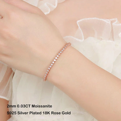 Round Cut Moissanite Tennis Bracelet