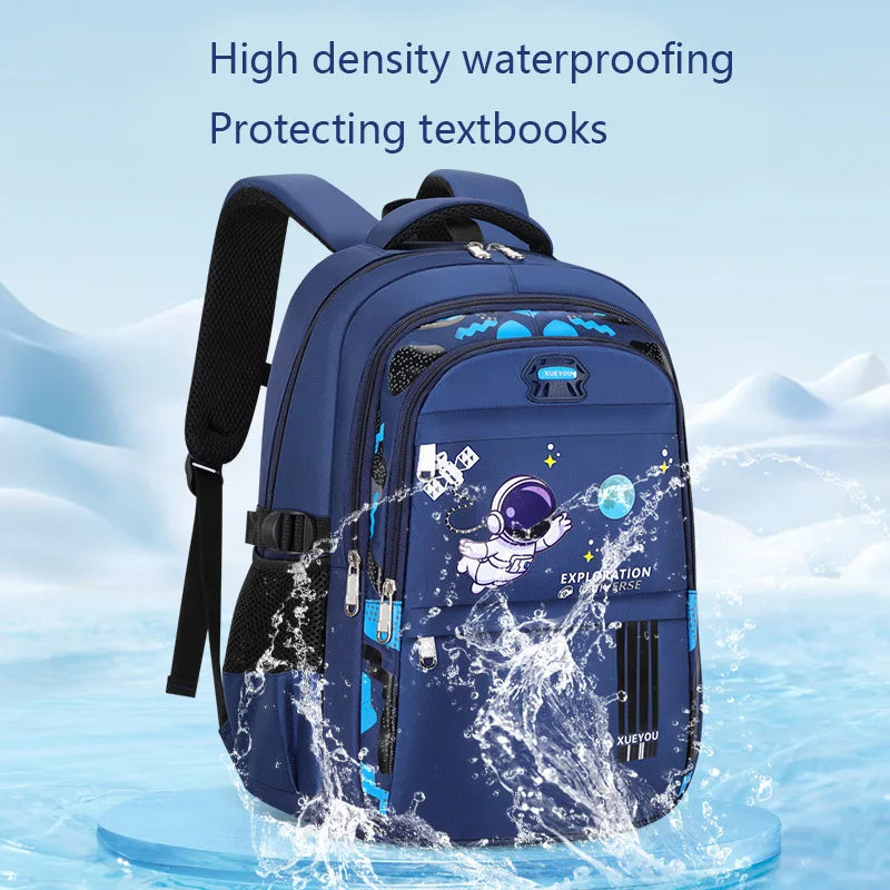 Astronaut Print Children's School Waterproof Backpack 1st to 6th Grade