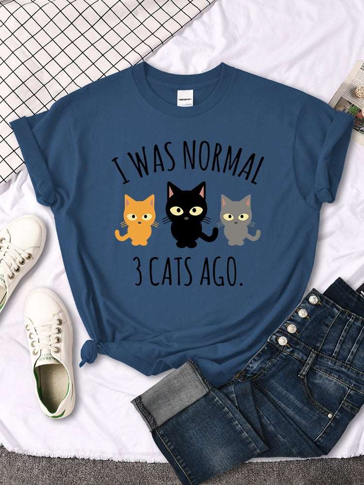 I Was Normal 3 Cats Ago Women's Oversized T-Shirt