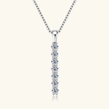 Moissanite 7-stone Bar Necklace - Gift for Her