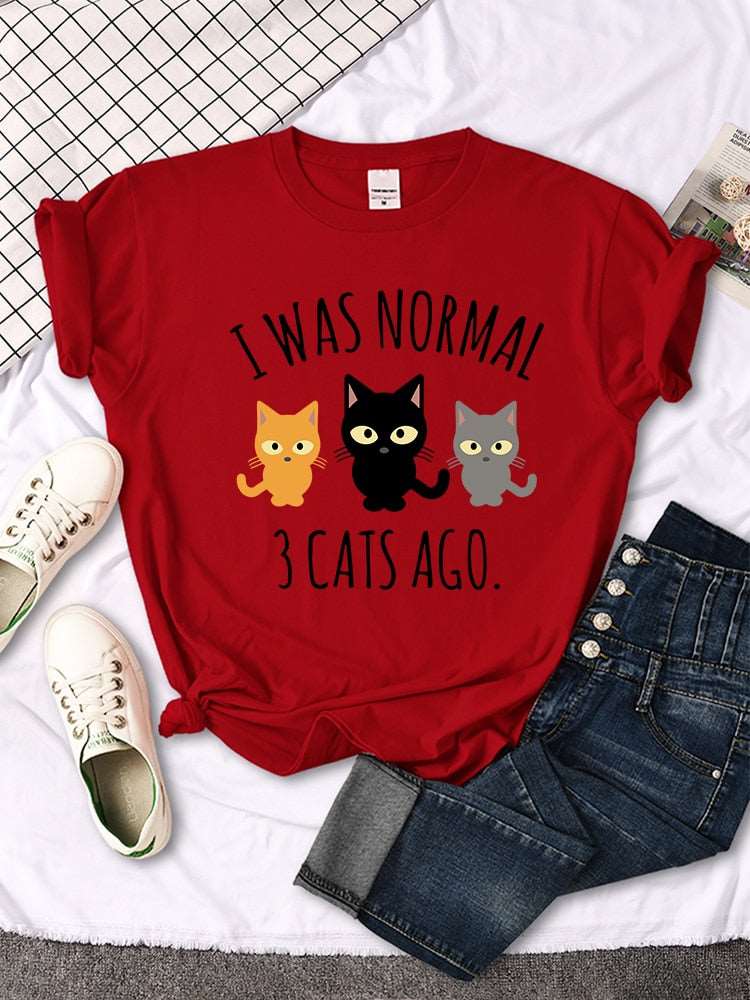 I Was Normal 3 Cats Ago Women's Oversized T-Shirt