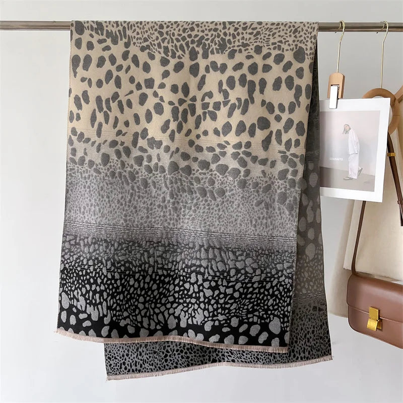 Luxury Cashmere Leopard Pashmina Scarf - Old Money Style Scarf