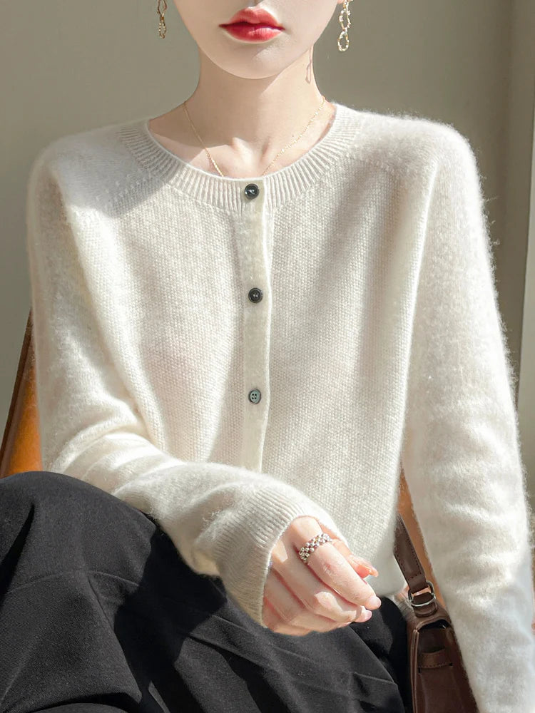 100% Merino Wool Women’s Basic Cardigan