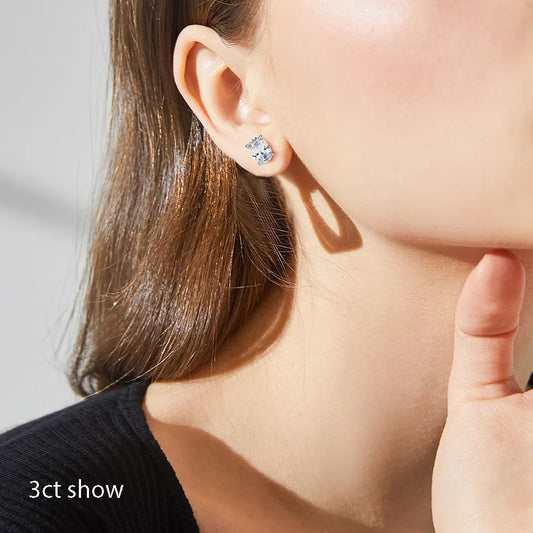 Oval Cut Moissanite Stud Earrings - Christmas Gift For Her
