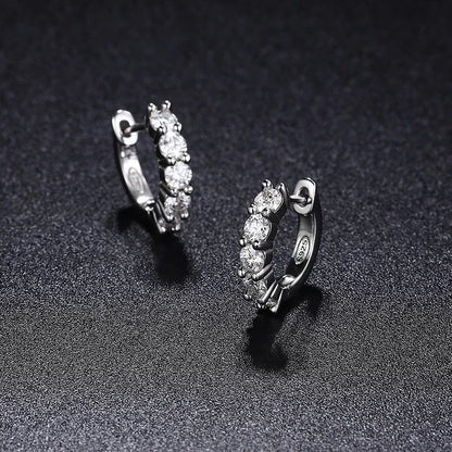 Gold Plated Moissanite Mini Hoop Earrings