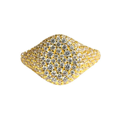 18K Gold Plated Full Moissanite Pinky Ring