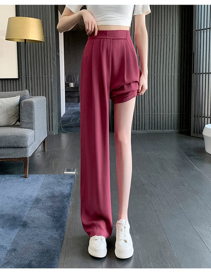 High Waist Wide Leg Suit Tailored Trousers