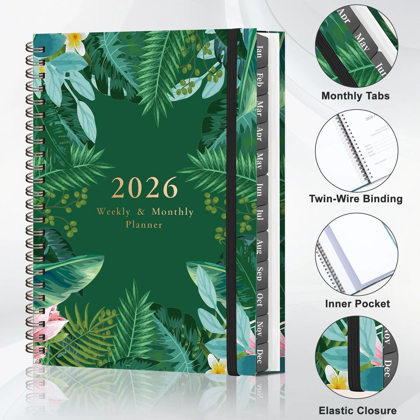 2026 Weekly & Monthly Planner - Multifunctional Business Planner