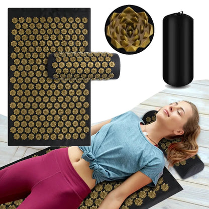 Acupressure Yoga Mat With Acupressure Pillow and a Bag