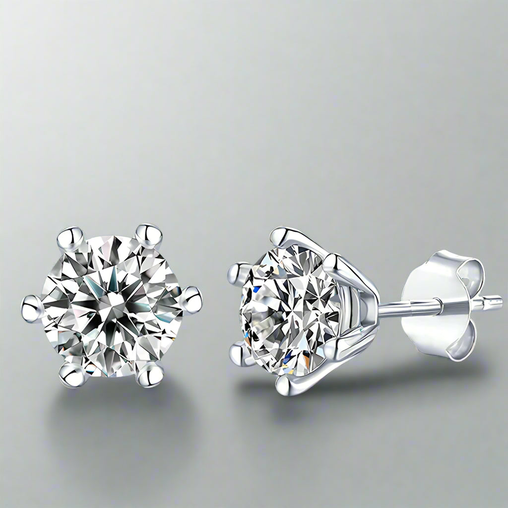 0.5 CT Moissanite Stud Earrings - Girls Birthday Gift