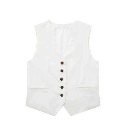 Vest Blazer and Shorts Cotton Suit