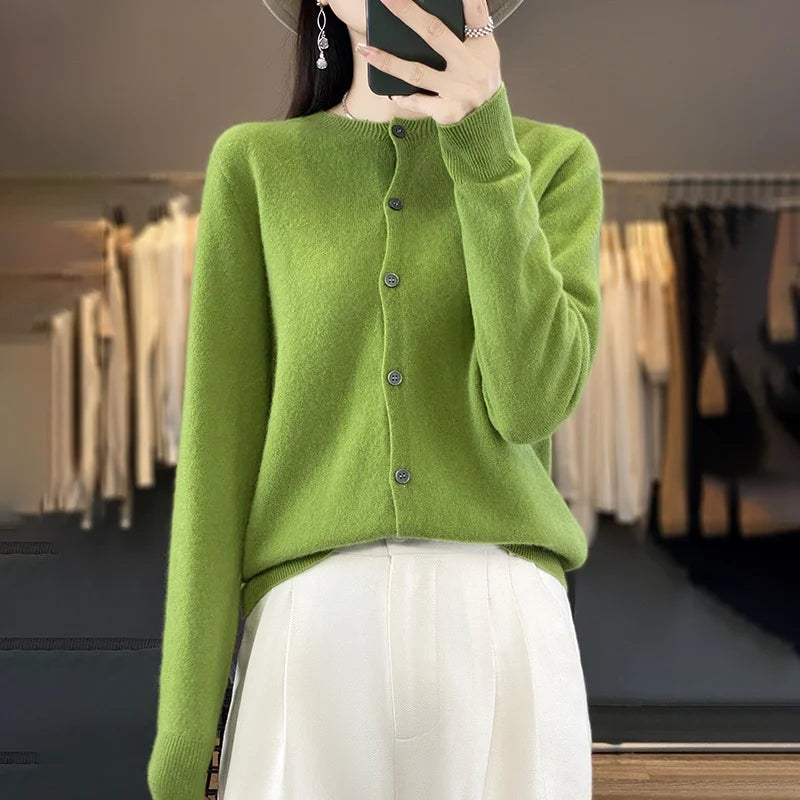 100% Merino Wool Women’s Knit Cardigan