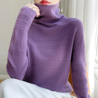 100% Merino Wool Warm Turtleneck Sweater