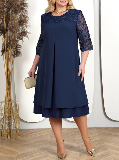 Plus Size Wedding Guest Chiffon Mother's Dress