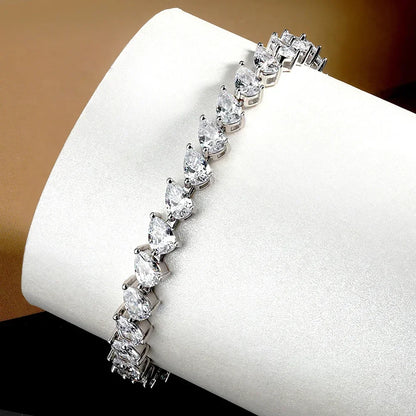 Pear Cut Moissanite Tennis Bracelet –  Anniversary Gift