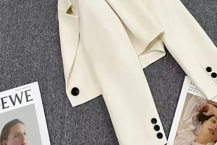 Cropped Single Button Blazer For Women