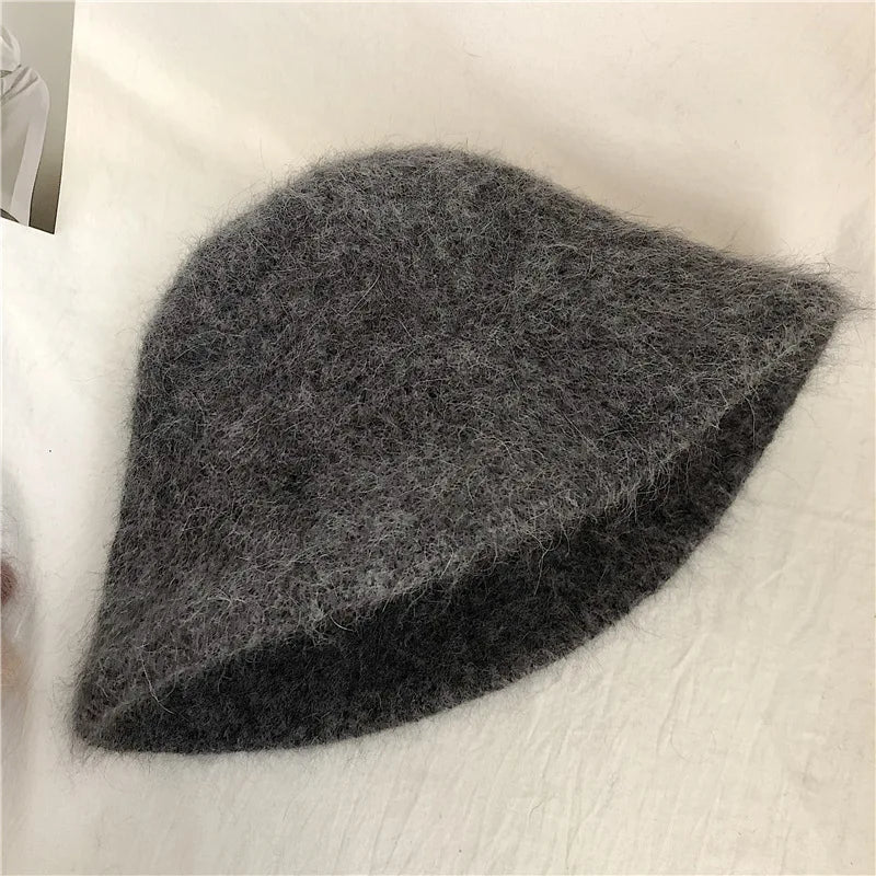 Rabbit Fur Winter Women's Bucket Hat - Gift for Her