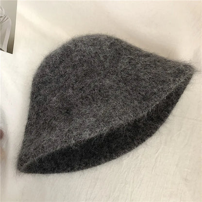 Rabbit Fur Winter Women's Bucket Hat - Gift for Her
